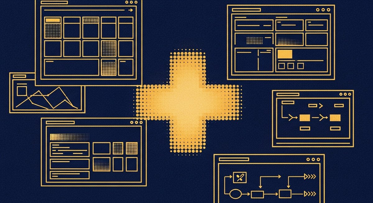 Healthcare AI automation - halftone medical cross with scheduling and workflow dashboards representing 45% time savings