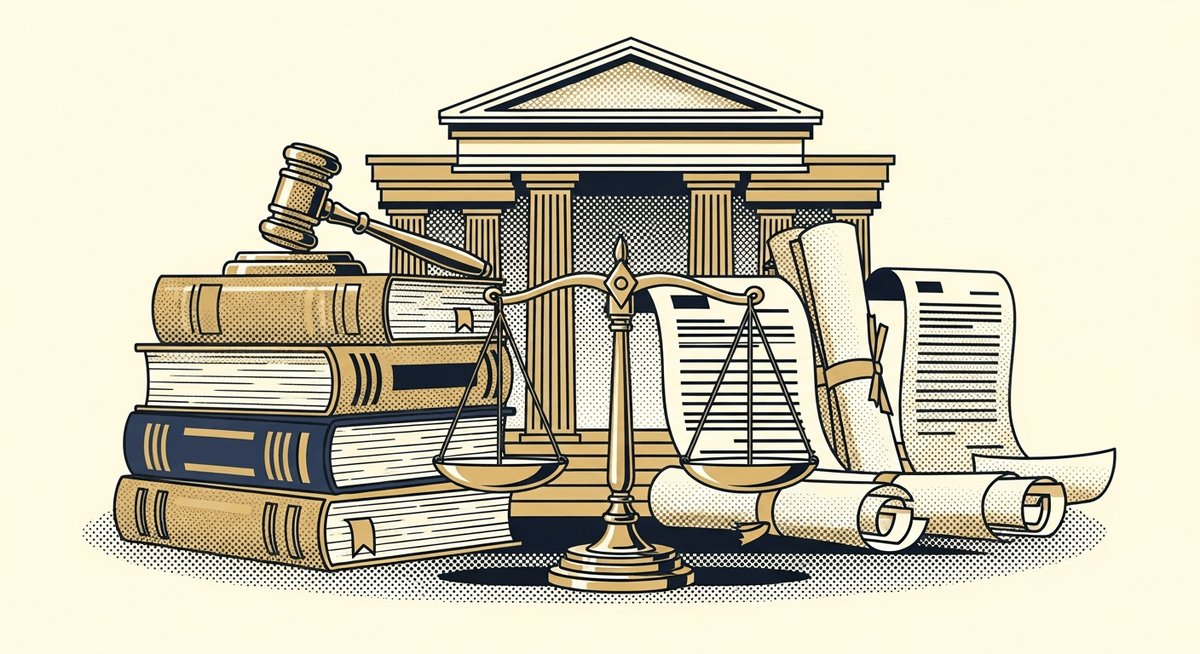 Legal AI automation - halftone gavel with document processing dashboards representing 70% time savings